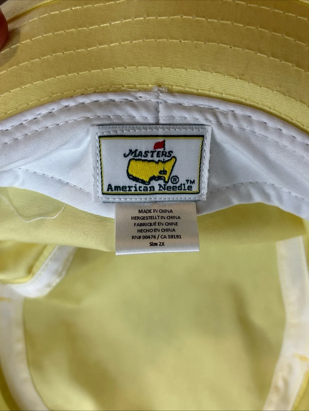 American Needle Masters Golf Bucket Hat Embroidered Logo Yellow White/Green 2X